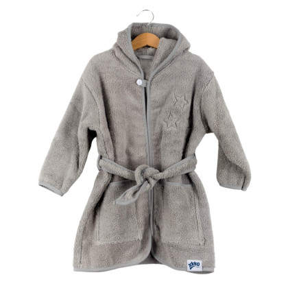 Organic Cotton Terry Bathrobe XKKO Organic - Silver Stars