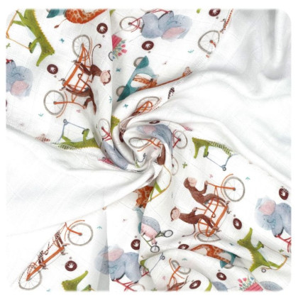 Bamboo muslins XKKO BMB 30x30 Digi - ZOO on the Road MIX 9pcs