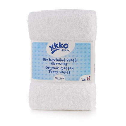 Organic cotton terry wipes XKKO Organic 40x40 - White