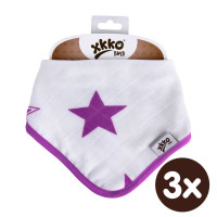 Bamboo bandana XKKO BMB - Lilac Stars 3x1ps Wholesale packing