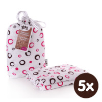 Bamboo swaddle XKKO BMB 120x120 - Magenta Bubbles 5x1ps (Wholesale packaging)