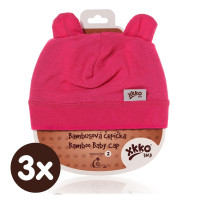 Bamboo Baby Hat XKKO BMB - Magenta 3x1ps (Wholesale packaging)