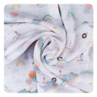 Bamboo muslins XKKO BMB 70x70 Digi - Sky Whale MIX 3pcs