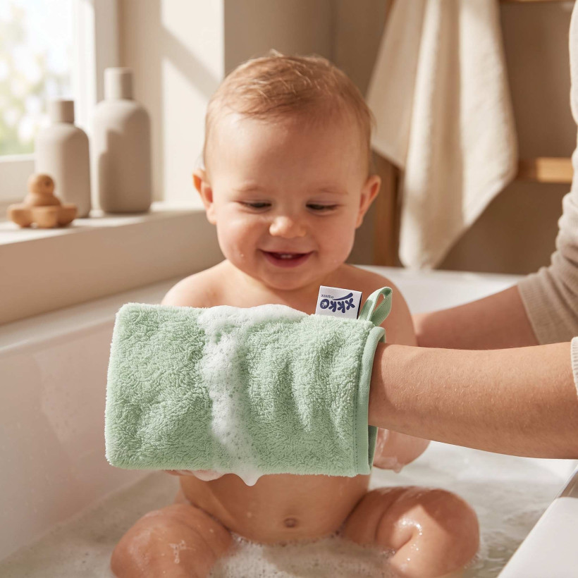 Organic cotton Terry Bath Glove XKKO Organic - Mint