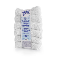 Organic cotton terry wipes XKKO Organic 21x21 - White 5x6ps (Wholesale pack.)