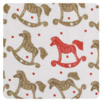 Organic Cotton Swaddle XKKO Organic 120x120 - Rocking Horses Gold