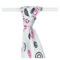 Bamboo muslin towel XKKO BMB 90x100 - Magenta Spirals