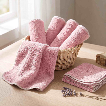 Organic cotton terry wipes XKKO Organic 21x21 - Baby Pink