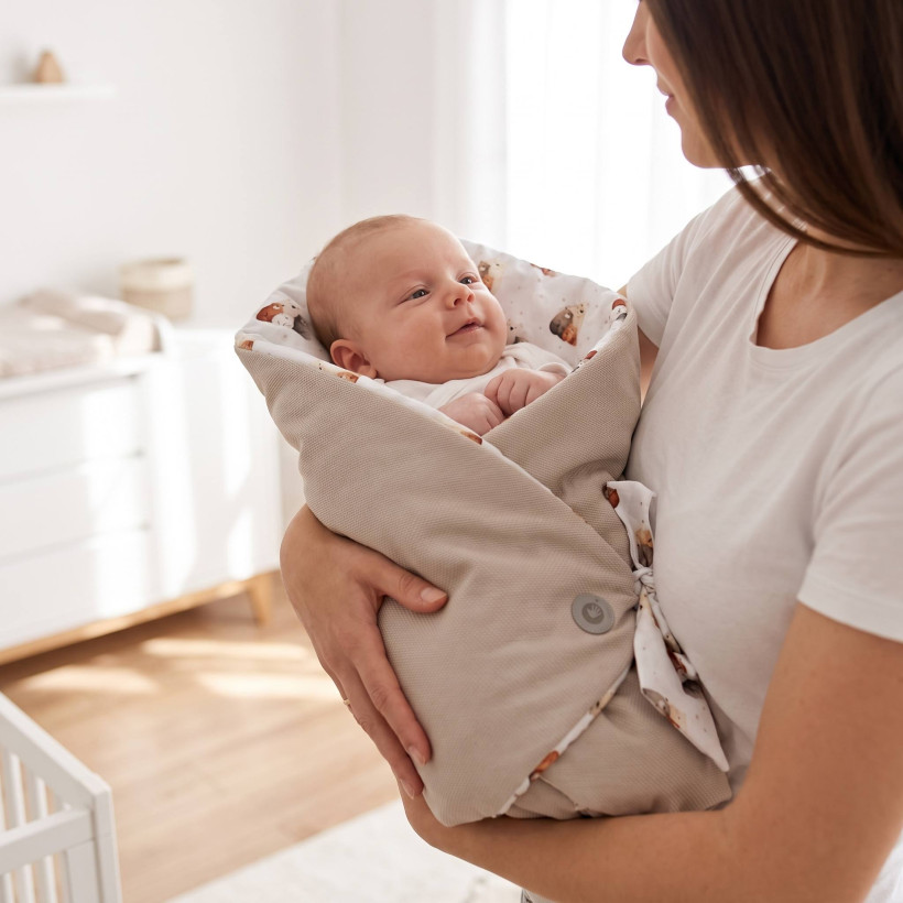 Cotton swaddling wrap XKKO LUX with coconut insert - Bear Family