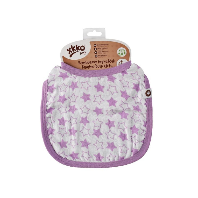 Bamboo Burp Cloth XKKO BMB - Little Stars Lilac