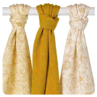 Bamboo muslins XKKO BMB 70x70 - Safari Honey Mustard 3pcs