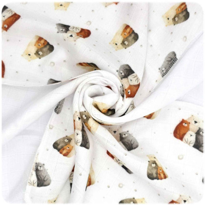 Bamboo muslins XKKO BMB 30x30 Digi - Bear Family MIX 9pcs