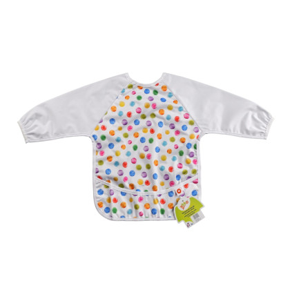 XKKO long-sleeve bib - Watercolour Polka Dots