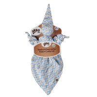 Bamboo cuddly toy XKKO BMB - Baby Blue Chevron 5x1ps (Wholesale packaging)