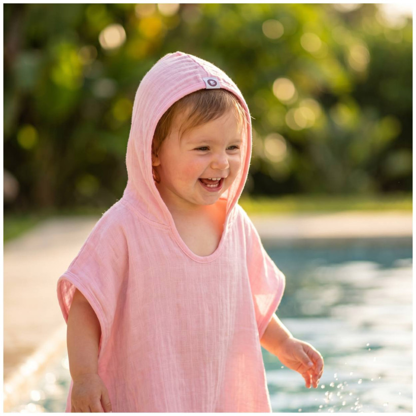 Bamboo Muslin Poncho XKKO BMB - Baby Pink