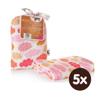 Bamboo swaddle XKKO BMB 120x120 - Heaven for Girls 5x1ps (Wholesale packaging)